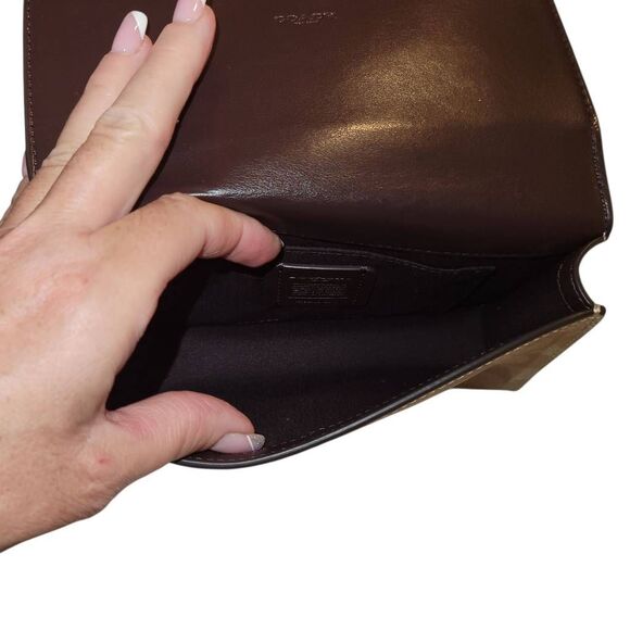 Coach Flap Belt Bag In Signature Canvas With Butterfly Applique & Gold Chain - Picture 10 of 12